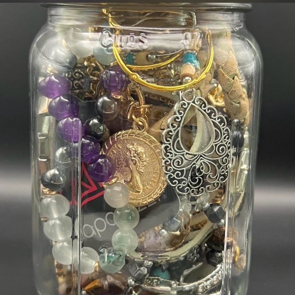 Mixed Metal and Beaded Women's Jewelry Collection - Purple, Gold, Silver